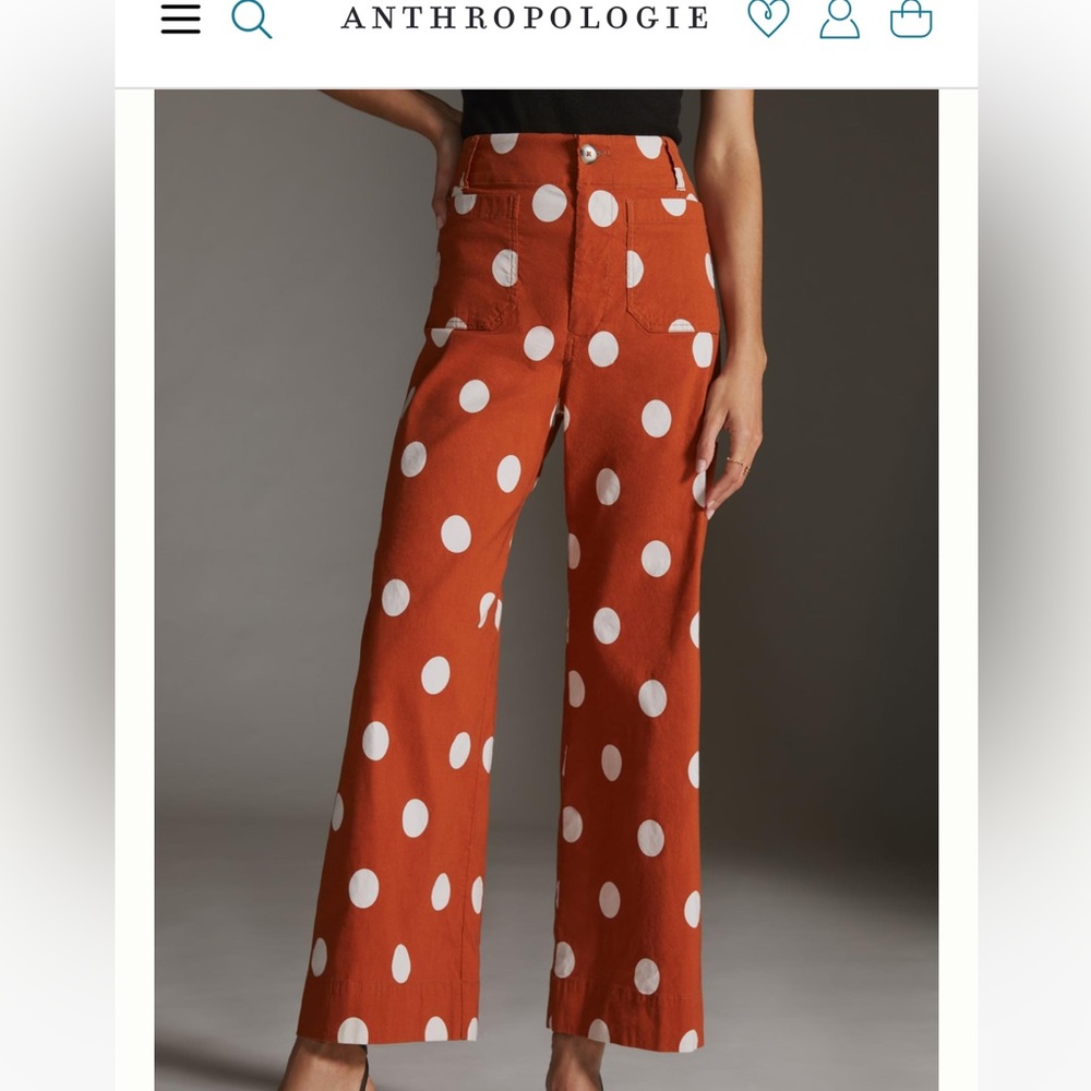 Maeve Colette Wide Leg Pants Polka Dot
